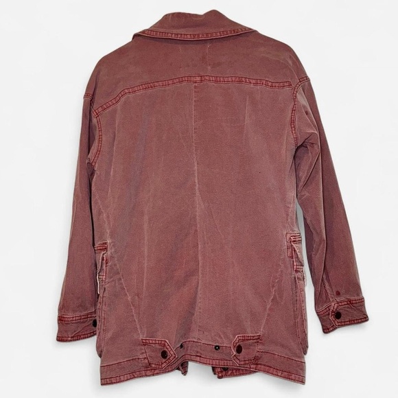 Anthropologie Pink Mauve "Letty Relaxed Moto Parka" Lightweight Utility Jacket - Picture 3 of 10